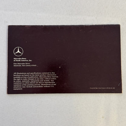 1981 Mercedes Benz Brochure Catalog 380 SLC 380SL 380 SL SEL 300SD 300TD 300D