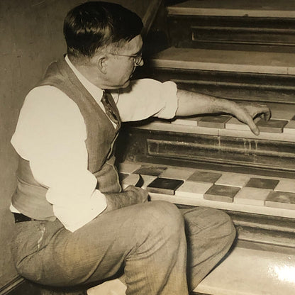 Press Photo Photograph Lot Man Making and Installing Tiles 1930s Underwood Photo