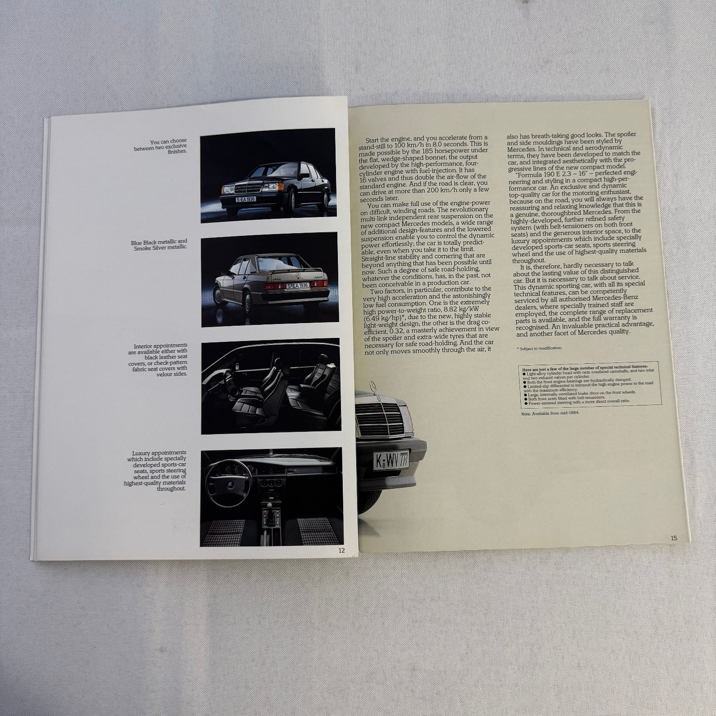 Mercedes Benz Car Brochure 280SL 500 SL 380 SL 280CE 200T 240D 300D 190D 190 250
