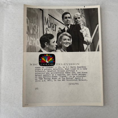 Vintage NBC Television TV Press Photo Photograph Jigsaw 1970 Hope Lange