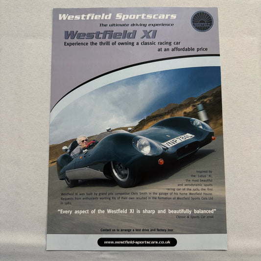 Westfield XI Kit Car Sales Brochure Advertising