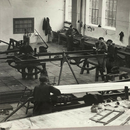Antique Vintage Photograph of a Factory with Workers - Denmark Ergo Trailer ? 