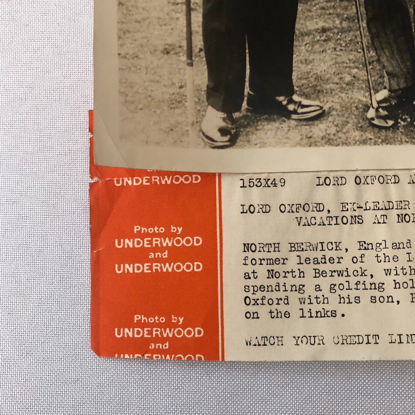 Press Photo Photograph British Lord Oxford Liberal Party Leader and Son Golfing