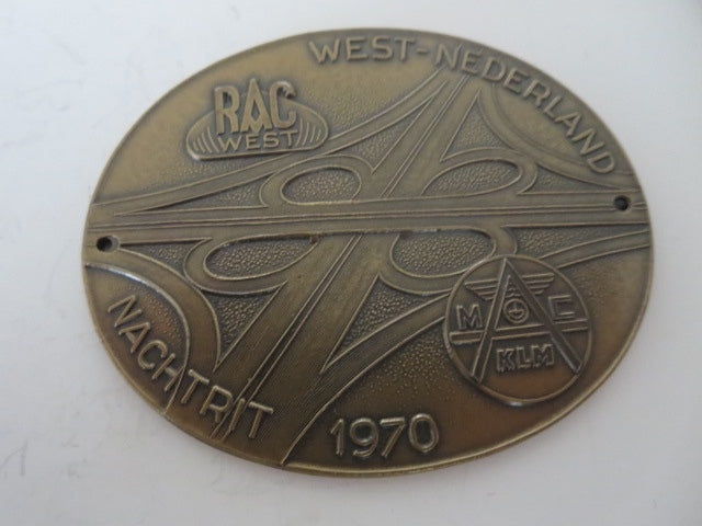 1970 Regionale Automobielsport Club West Nederland Nachtrit Car Rally Badge