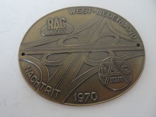 1970 Regionale Automobielsport Club West Nederland Nachtrit Car Rally Badge