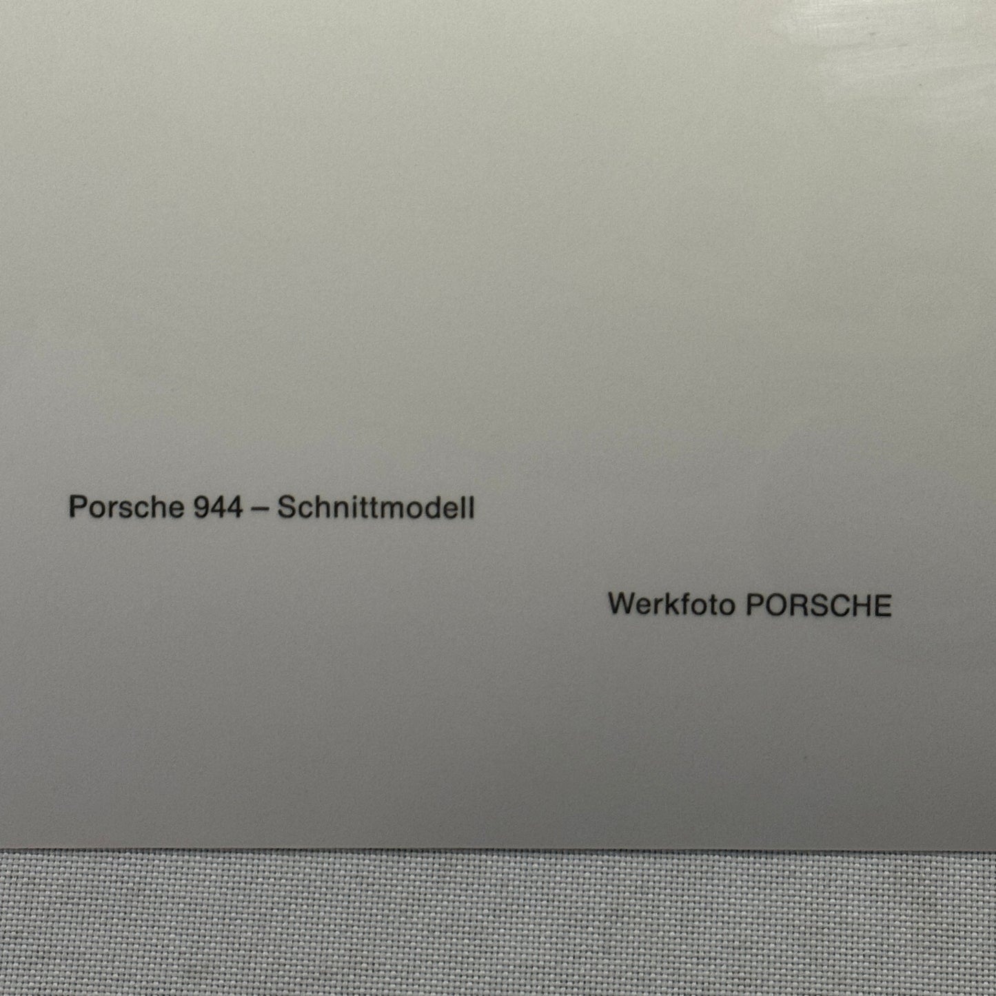 Porsche 944 Car Cutaway Factory Press Photo Photograph Vintage