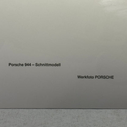 Porsche 944 Car Cutaway Factory Press Photo Photograph Vintage