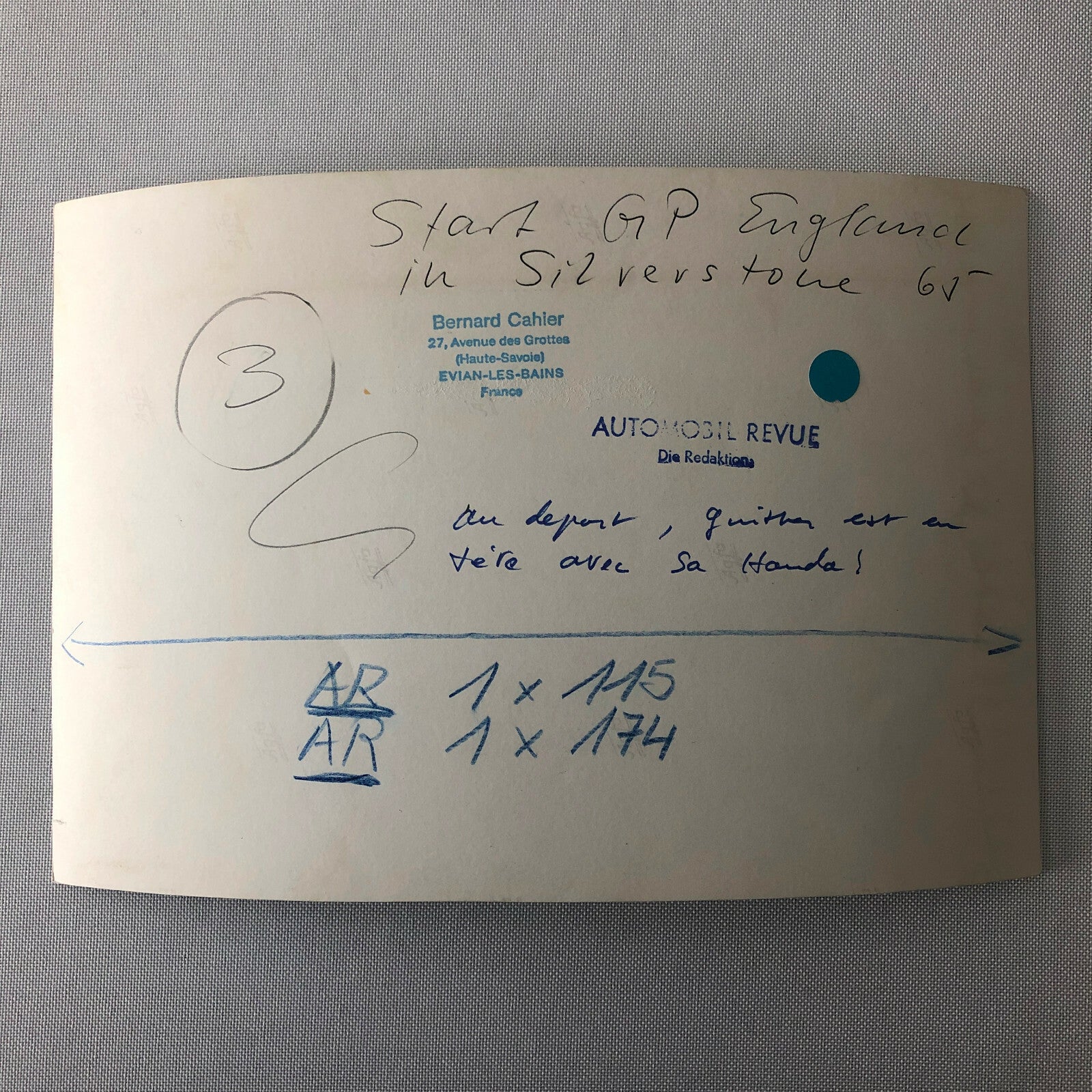 1965 British Grand Prix Silverstone Car Racing Photo Photograph Bernard Cahier