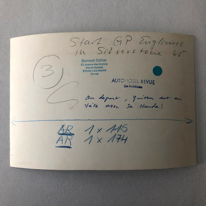 1965 British Grand Prix Silverstone Car Racing Photo Photograph Bernard Cahier