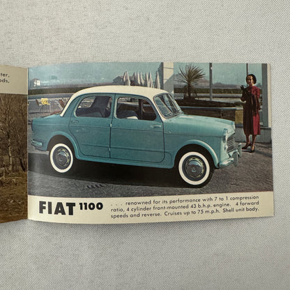 Fiat Car Sales Brochure Catalog Fiat 600 1200 Roadster 600 Multipla 1100 Canada