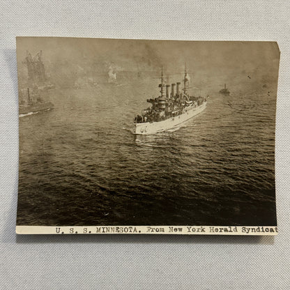 USS Minnesota Military Ship Boat Photo Photograph Vintage Print