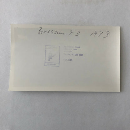 Vintage 1973 Brabham Racing F3 Car Photo Photograph 