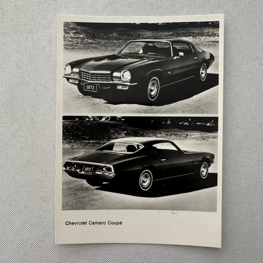 Chevrolet Camaro Factory Press Photo Photograph Vintage 1972 1973