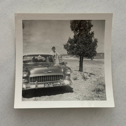 Chevrolet Car with Woman Photo Photograph Print Snapshot Vintage