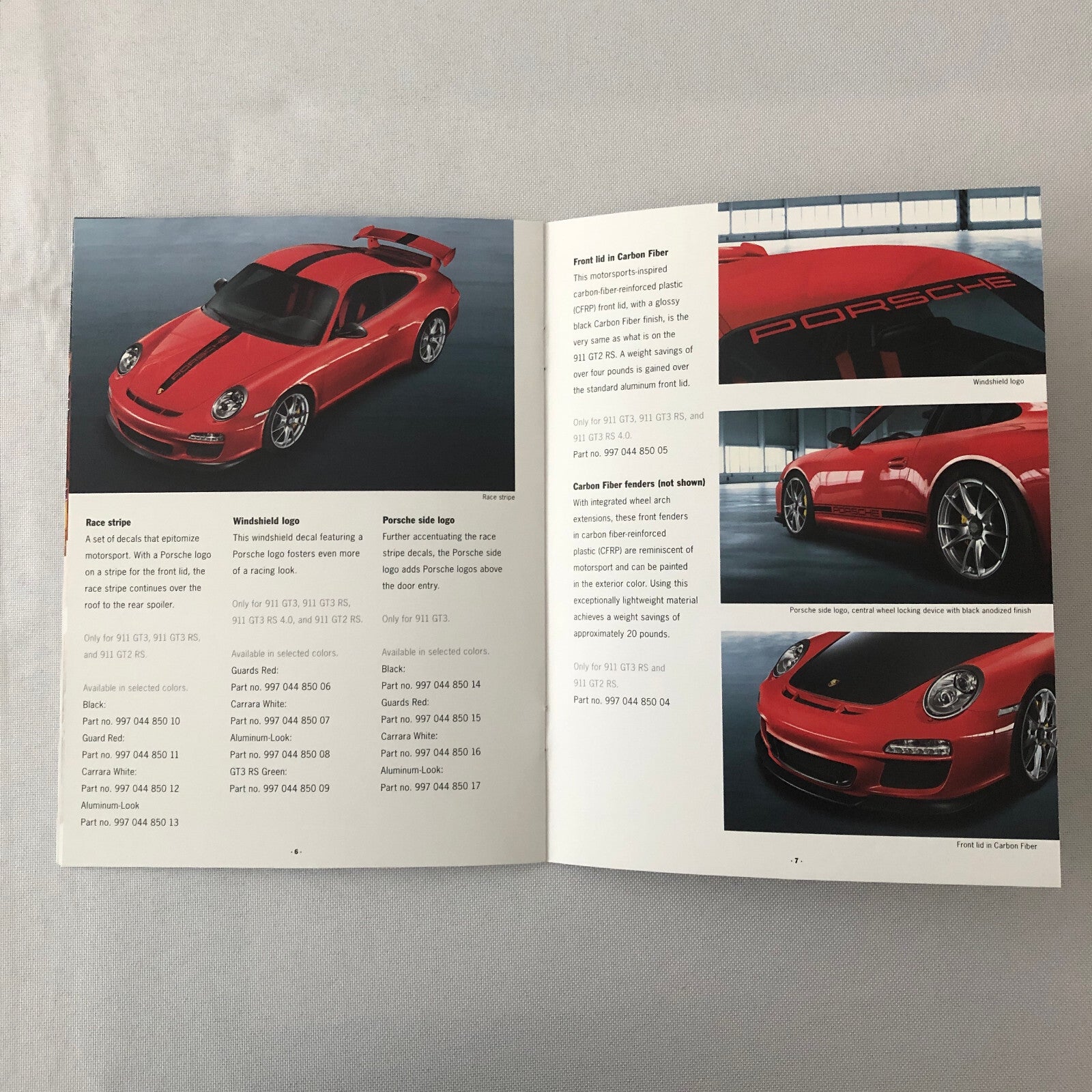 Porsche 911 GT2 GT3 Motorsport Accessories Sales Brochure Catalog 2011 2012