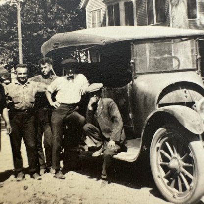 Vintage Car Photo Photograph Print Men with Automobile Snapshot