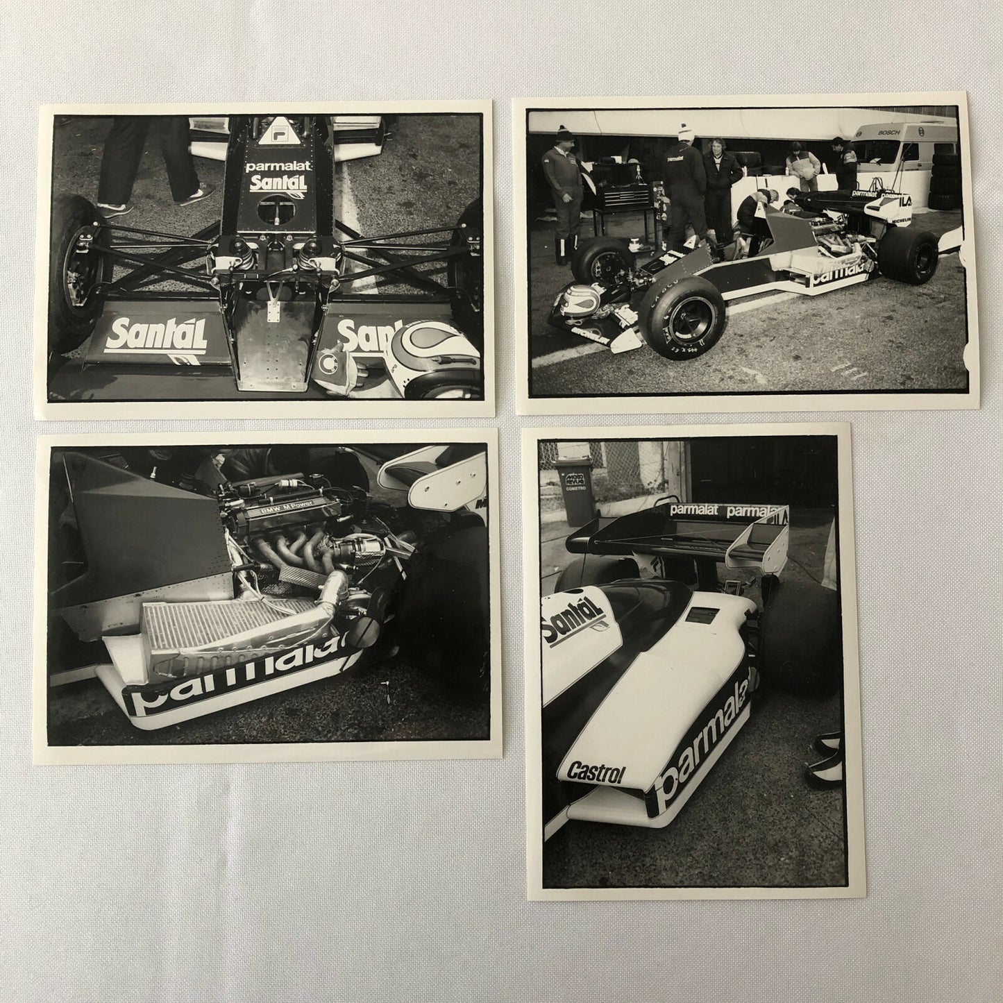 Vintage BMW Brabham Racing Parmalat Car F1 Photo Photograph Lot of 4 DPPI 