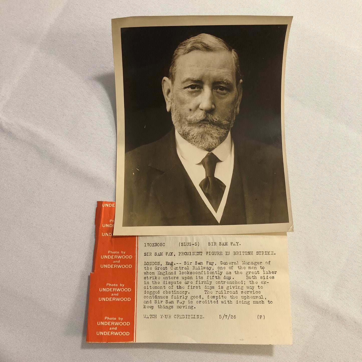 Press Photo Photograph Great Central Railway London UK Labour Strike General Mgr