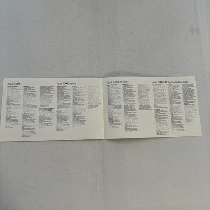1988 Audi Car Sales Brochure Catalog 90 Quattro 5000 5000S Avant 5000CD 5000 CD