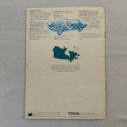 Toyota Celica Car Sales Brochure Catalog Advertising Toyota Celica ST
