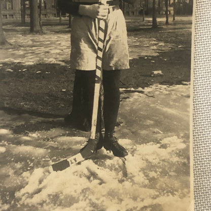 Vintage Hockey Player Snapshot Photo Photograph