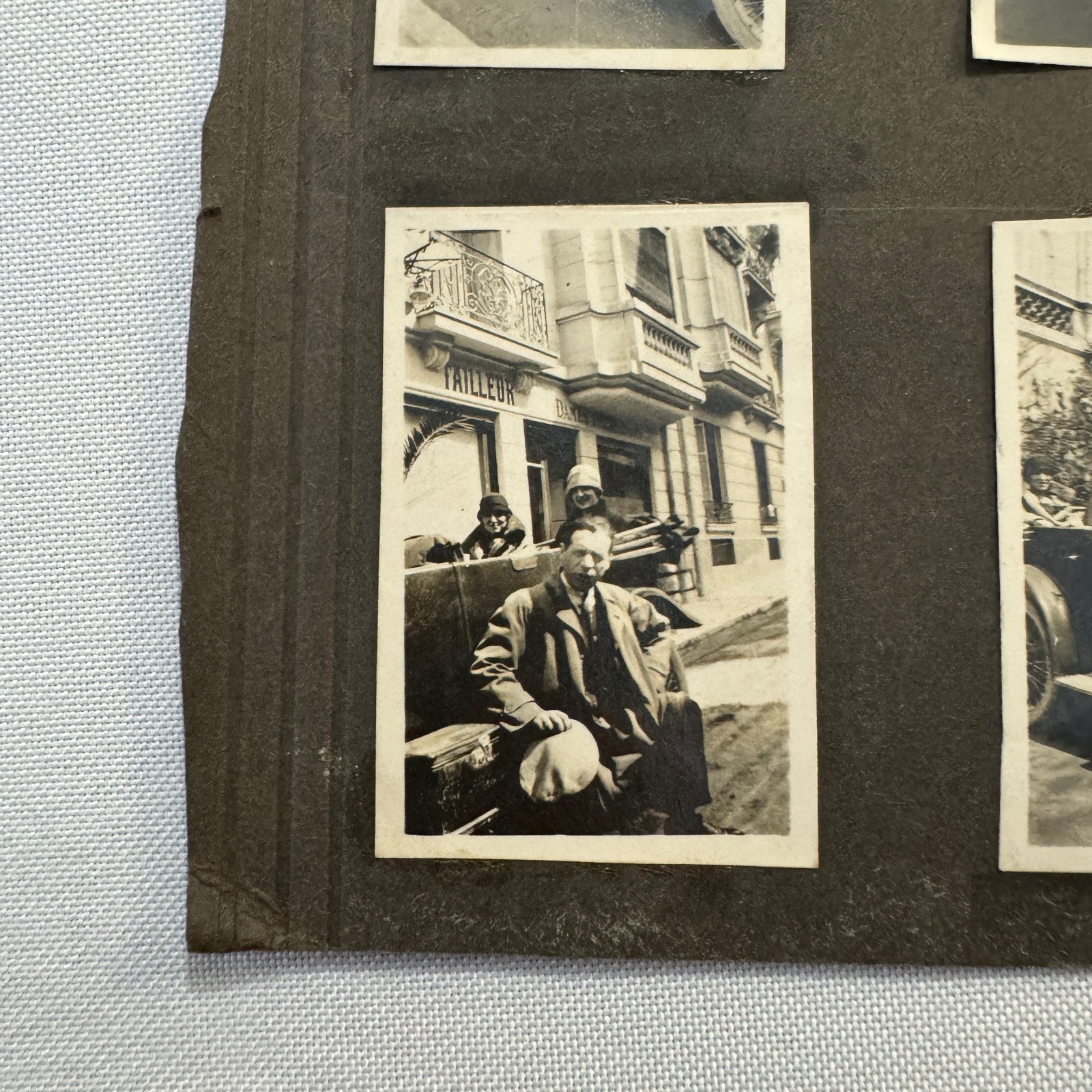 Vintage Photo Album Pages Car Automobile People Horse Cow Animals European