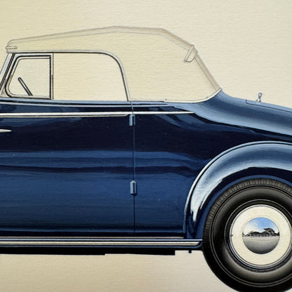 1934 LaSalle Series 34-50 Convertible Coupe Automobile Illustration Art Drawing