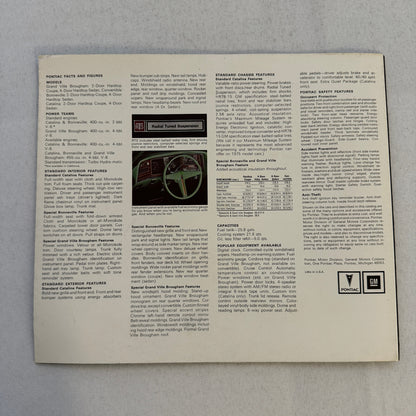 1975 Pontiac Grand Ville Brougham Catalina Bonneville Car Sales Brochure Catalog