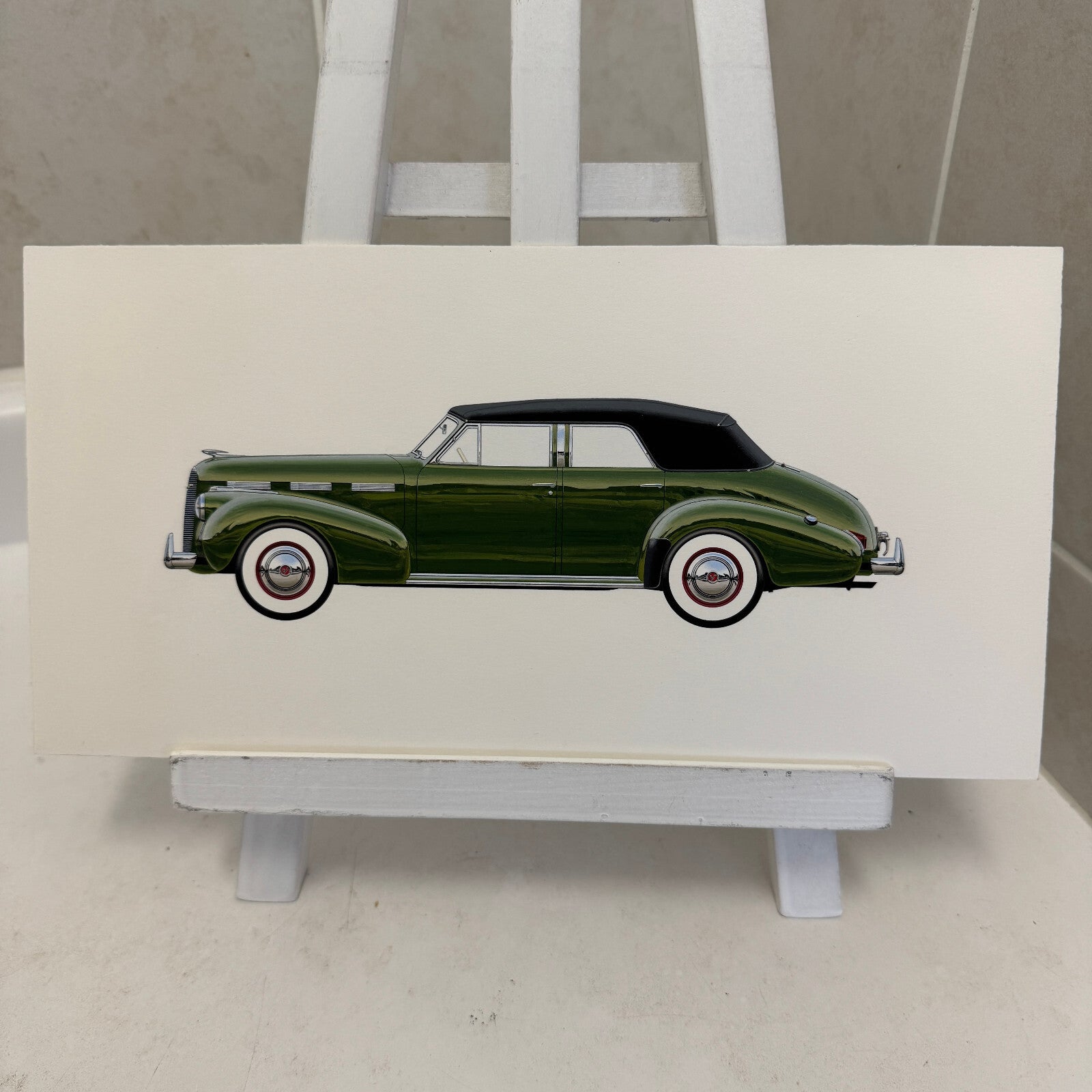 1940 LaSalle Series 52 Special Automobile Illustration Art Drawing Hand Drawn