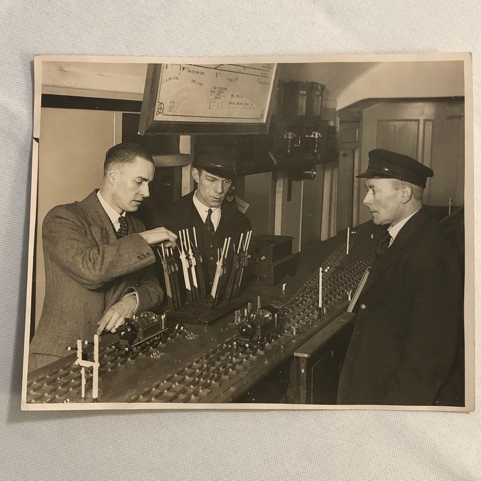 Press Photo Photograph Train Railway Signalman Training Equipment 1934 London
