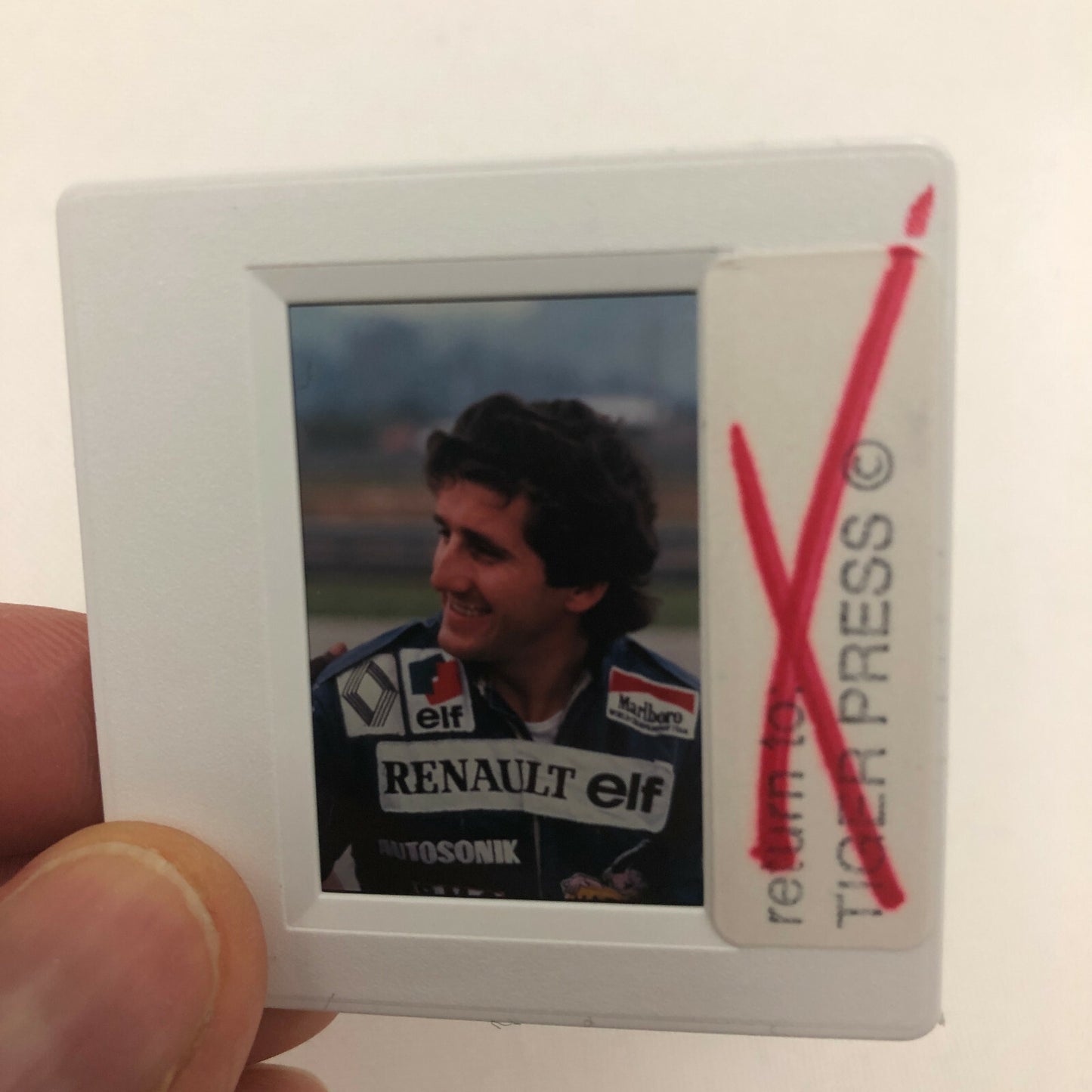 Vintage Formula One F1 Racing 35mm Slide Photo Driver Alain Prost 