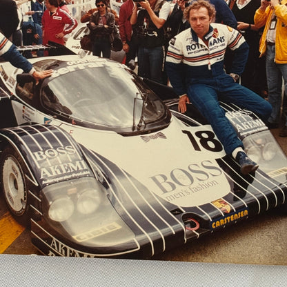 Vintage Porsche 956 Racing Car Photo Photograph Jochen Mass Jacky Ickx MODERN