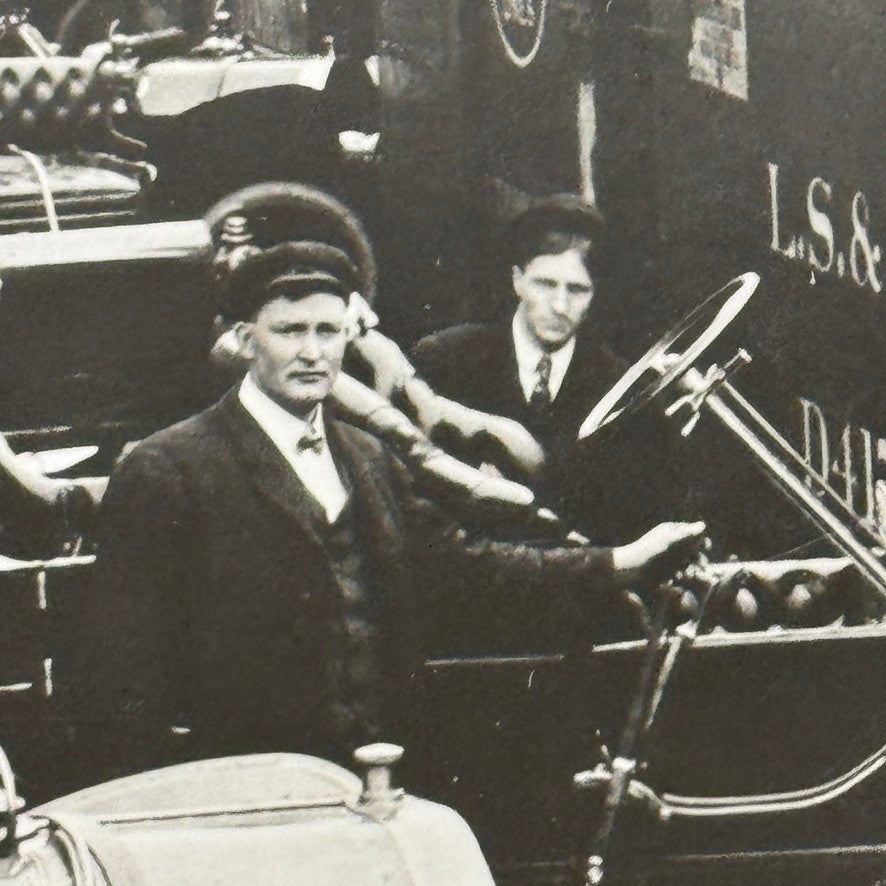 1906 Oldsmobile Car Photo Photograph Print Vintage Factory Plant Boxcar Train GM