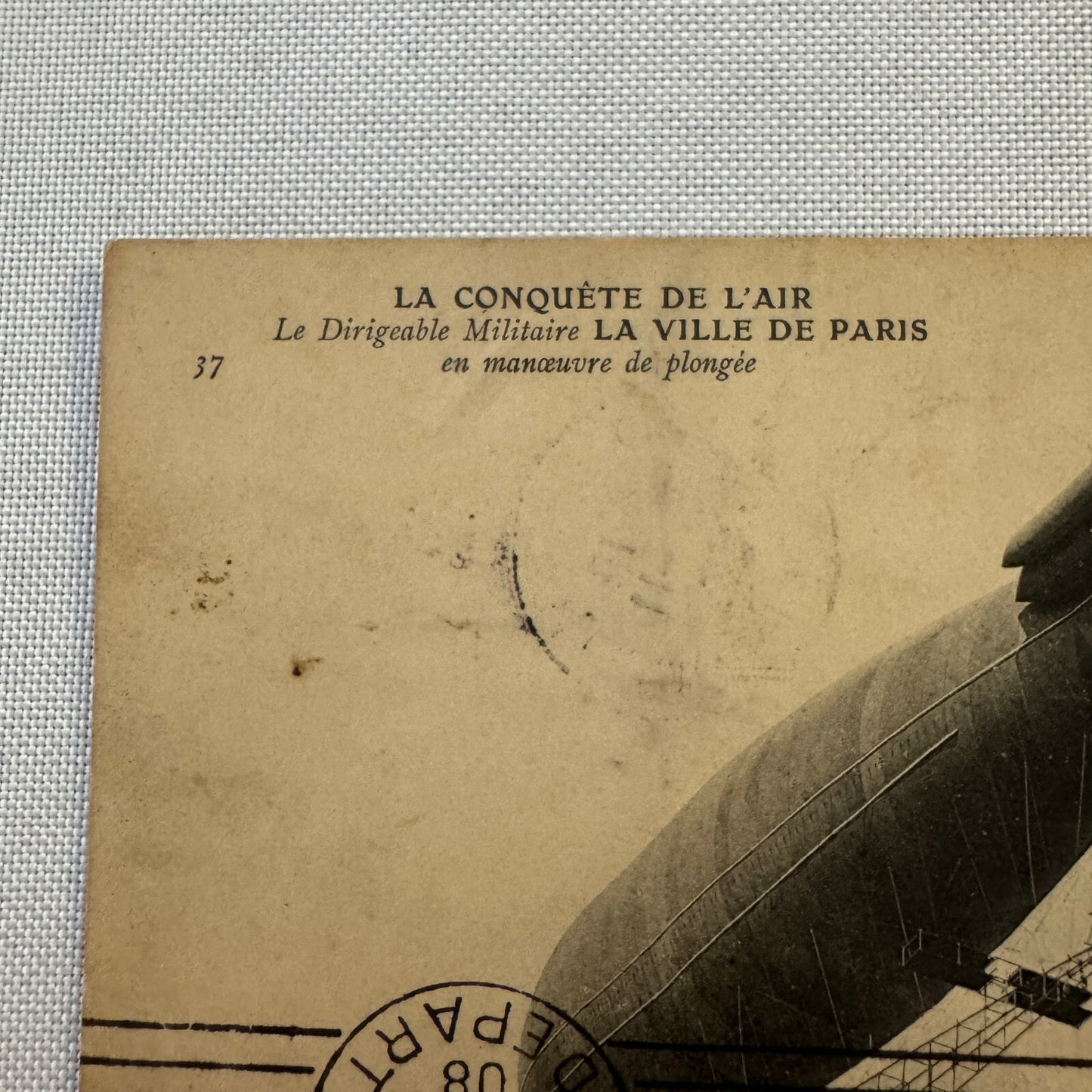 Vintage Military Zeppelin Airship Dirigible Postcard Post Card Paris French