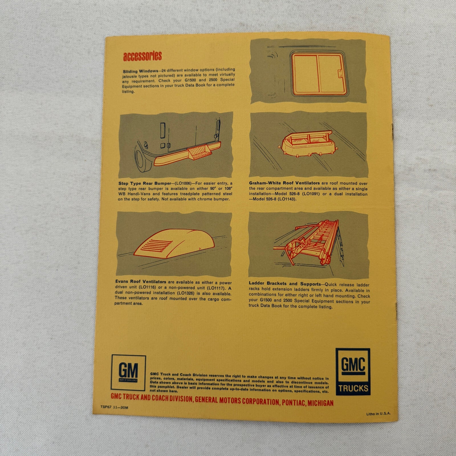 GMC Handi-Van Sales Sheet Brochure Catalog Advertising Handi Van