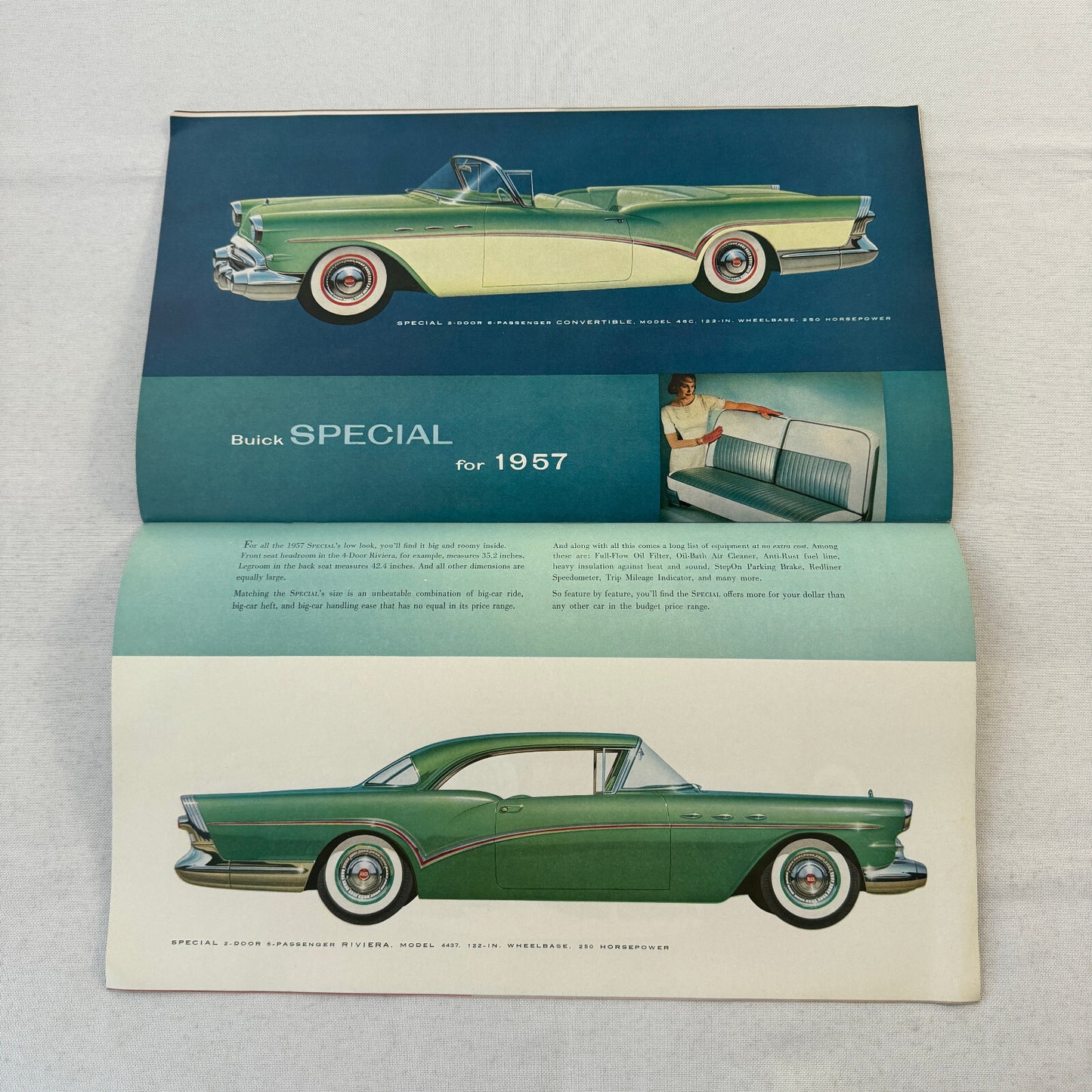 1957 Buick Car Sales Brochure Catalog Roadmaster Super Century Caballero Special