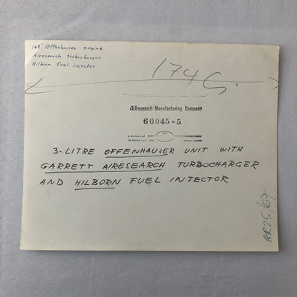 Indy Indianapolis 500 Racing Photo Photograph Offenhauser Garrett Turbocharger