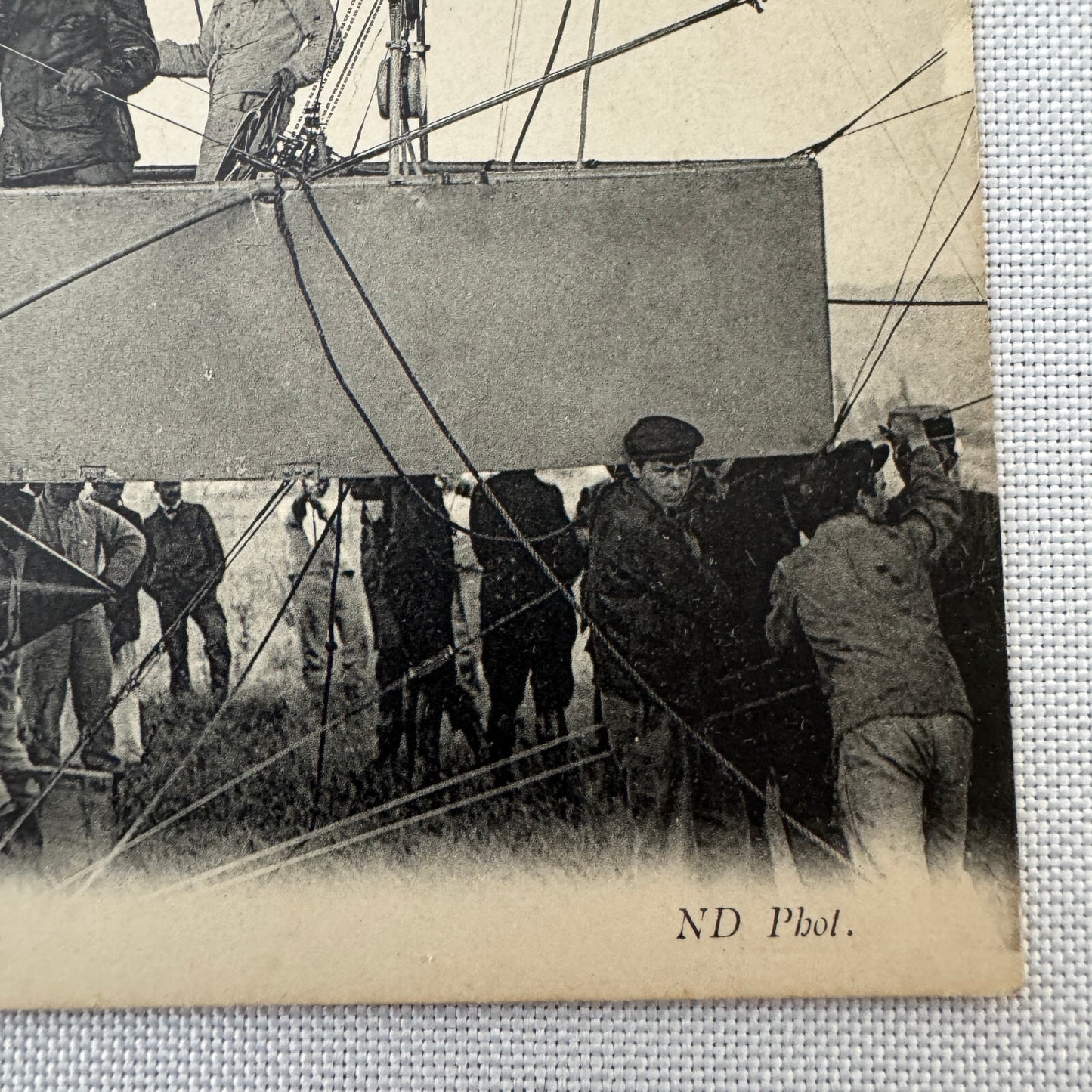 Vintage Zeppelin Airship Dirigible Postcard Post Card French Republique Military