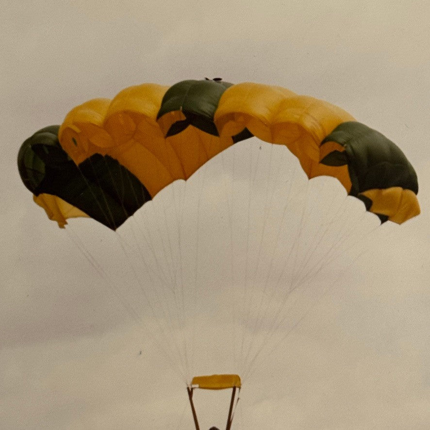 Vintage Skydiving Parachute Photo Large Format Aviation Photograph 1970s-80s