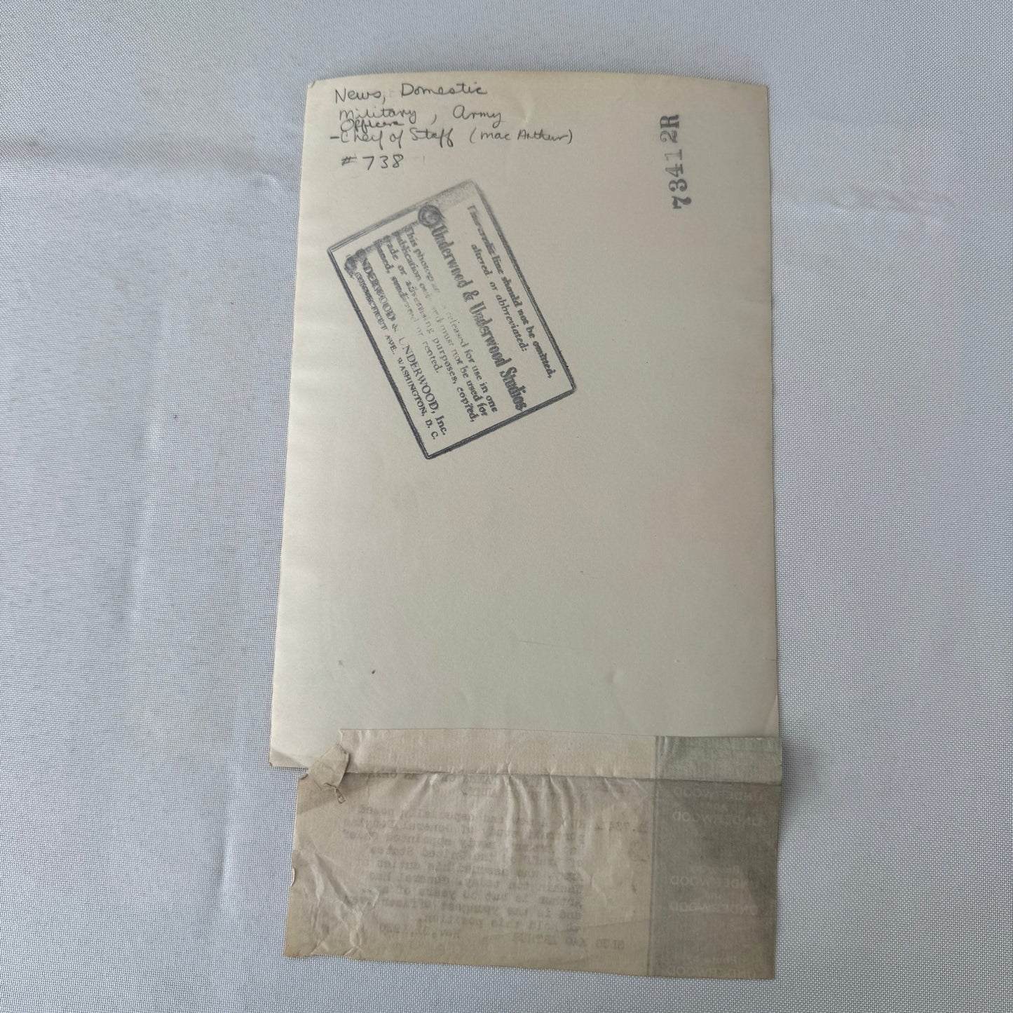 General Douglas MacArthur Underwood Press Photograph 1930 United States Army