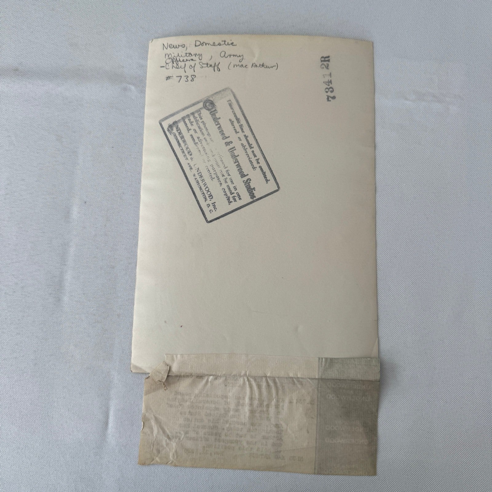 General Douglas MacArthur Underwood Press Photograph 1930 United States Army