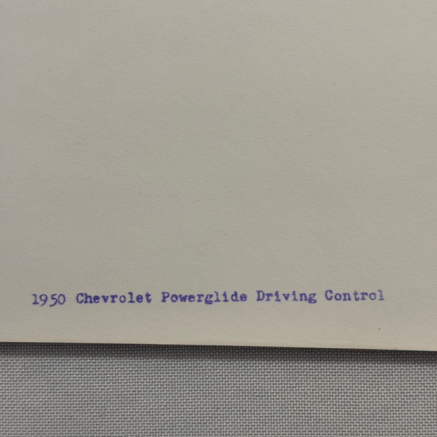 1950 Chevrolet Powerglide Driving Control Factory Press Photo Photograph Vintage