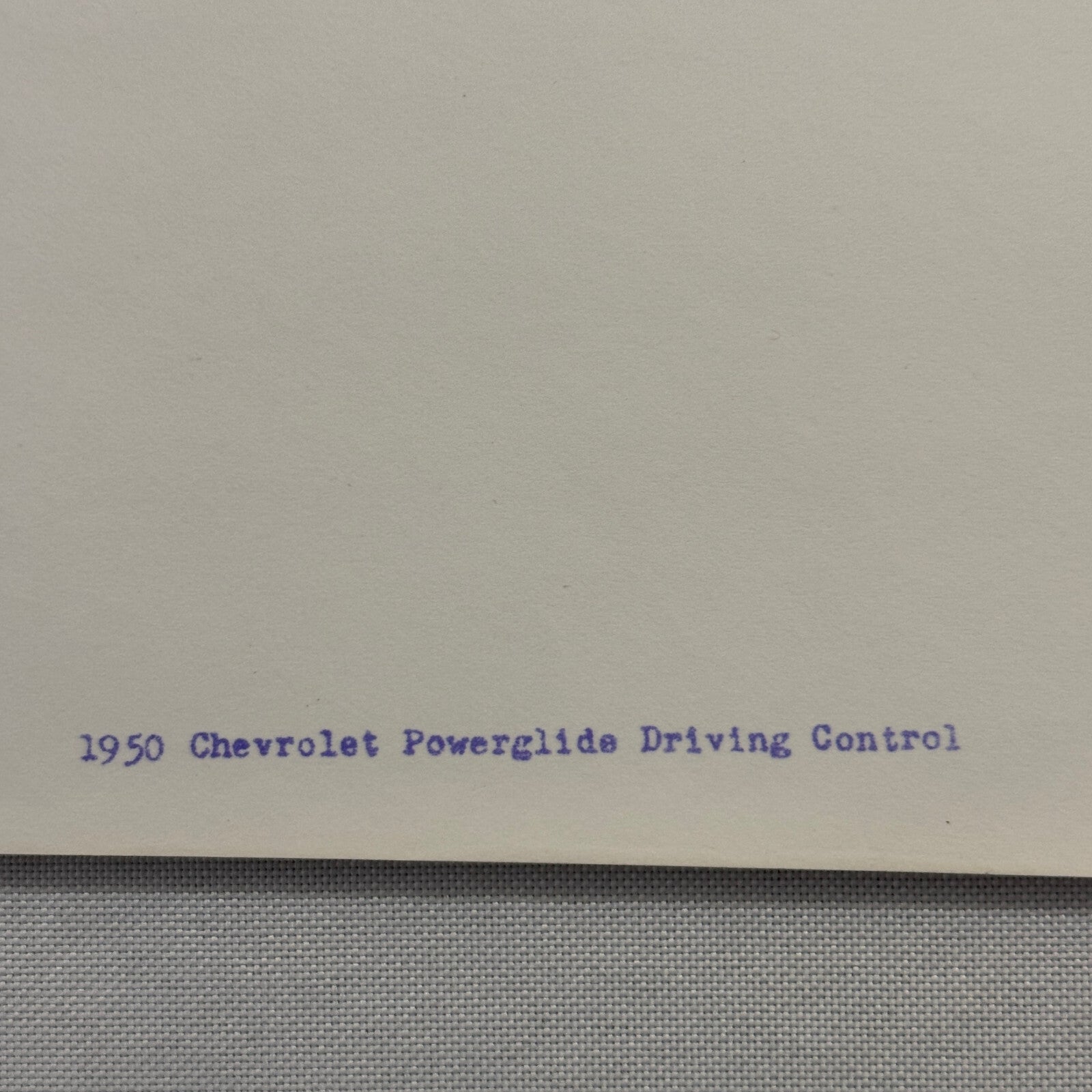 1950 Chevrolet Powerglide Driving Control Factory Press Photo Photograph Vintage