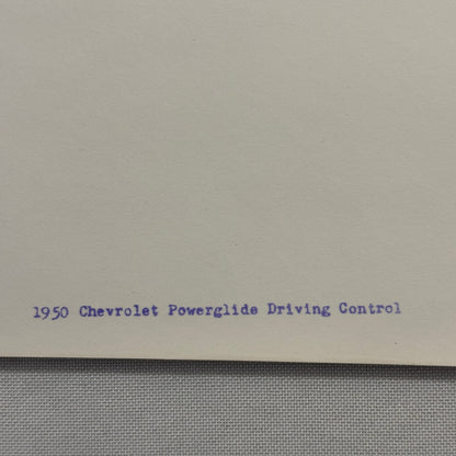 1950 Chevrolet Powerglide Driving Control Factory Press Photo Photograph Vintage