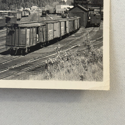 Vintage Train Railway Rail Photo Photograph CPR Yard Field British Columbia BC