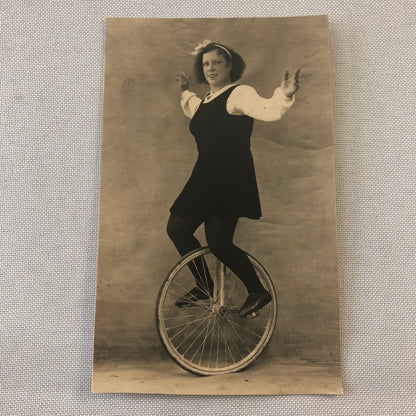 Circus Performer Photo Photograph Woman on Unicycle