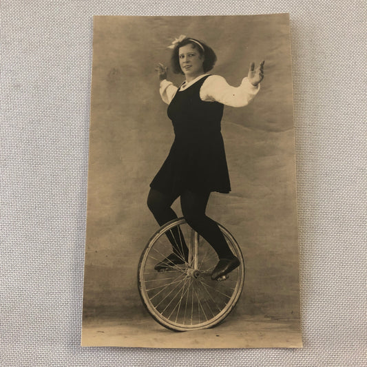 Circus Performer Photo Photograph Woman on Unicycle