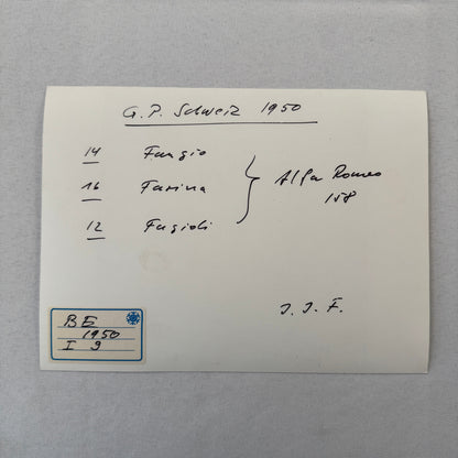 Alfa Romeo 158 Swiss Grand Prix 1950 Juan Manuel Fangio Farina Racing Photo