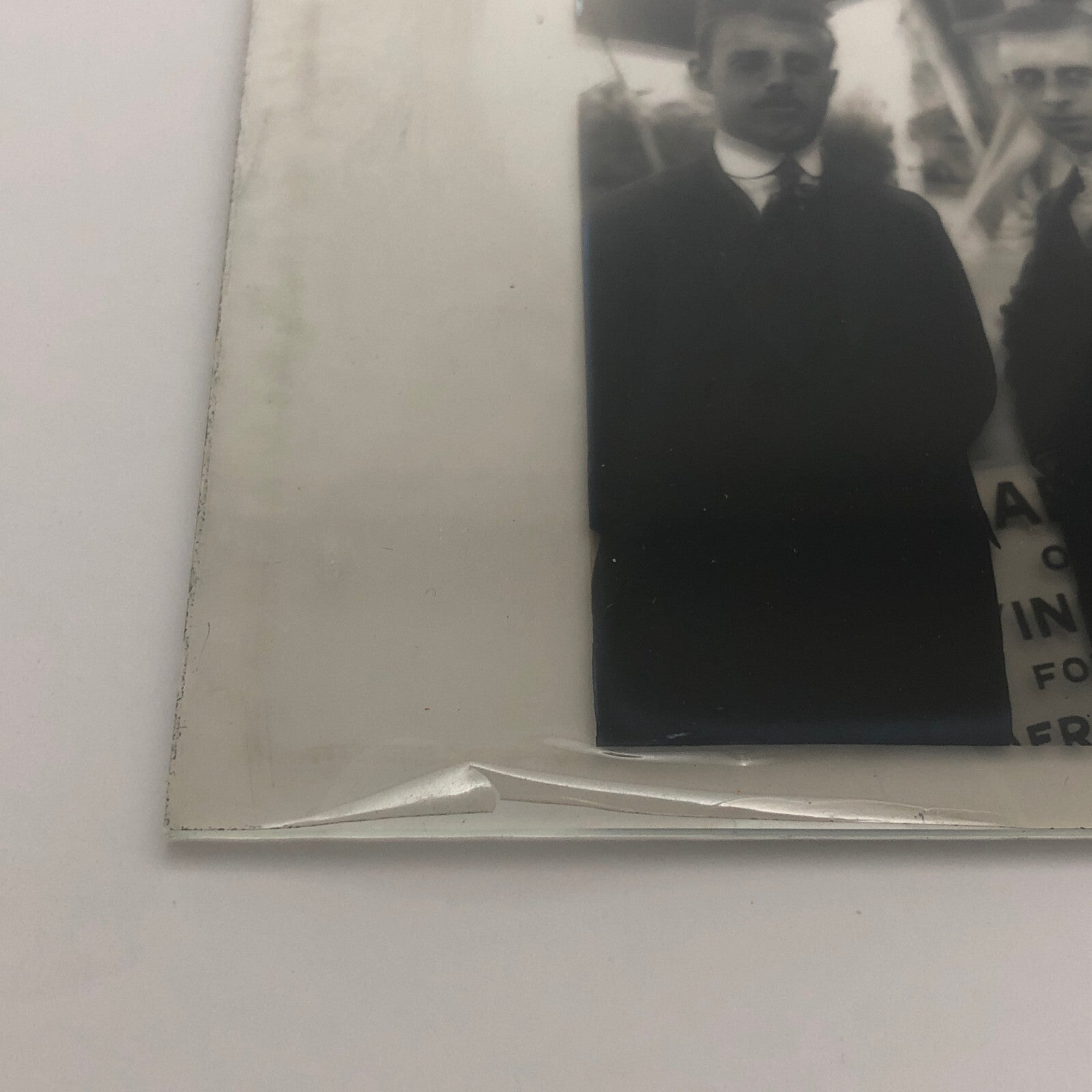 Antique Glass Plate Lantern Slide Men Flying Boat Airplane Aircraft Aviator