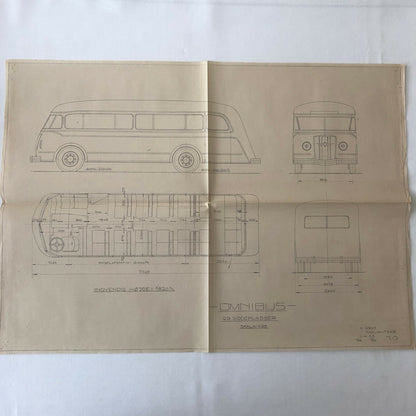 1935 Coachbuilder Bus Design Blueprint Rendering Blue Print Coach Bus Truck